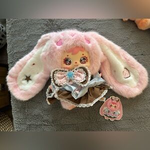 Kawaii Pink Bunny Hooded Plush Doll Costume Hood